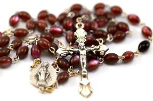 Rosary beads and a crucifix